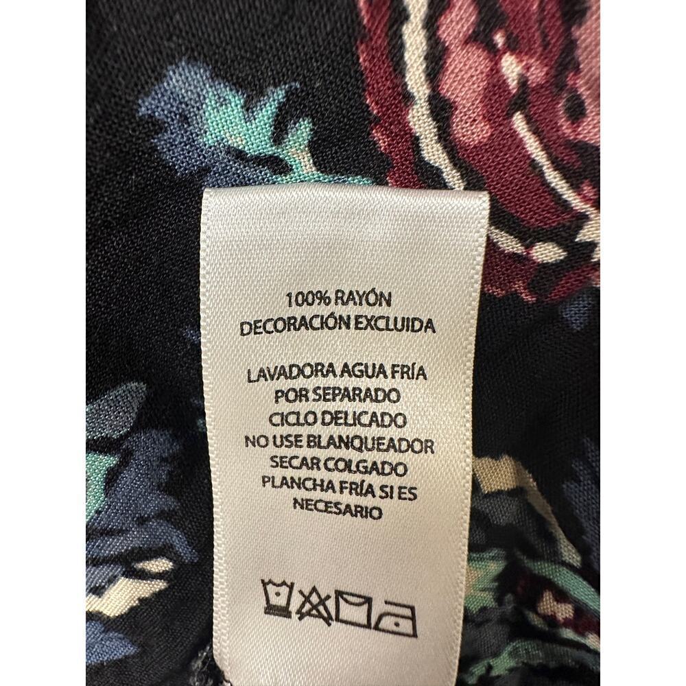BeachLunchLounge Black Multi Kayla Tassel Floral Shift Tank Mini Dress Size S - Picture 7 of 10